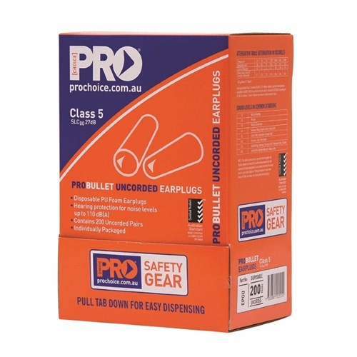 Probullet Earplugs - Uncorded. Box (200 Pairs)