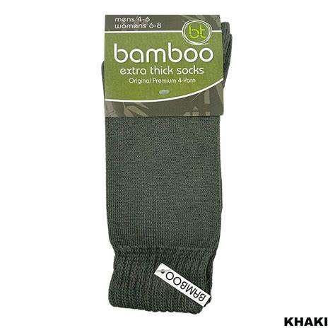 Bamboo Socks - Extra Thick Black, Khaki and Navy